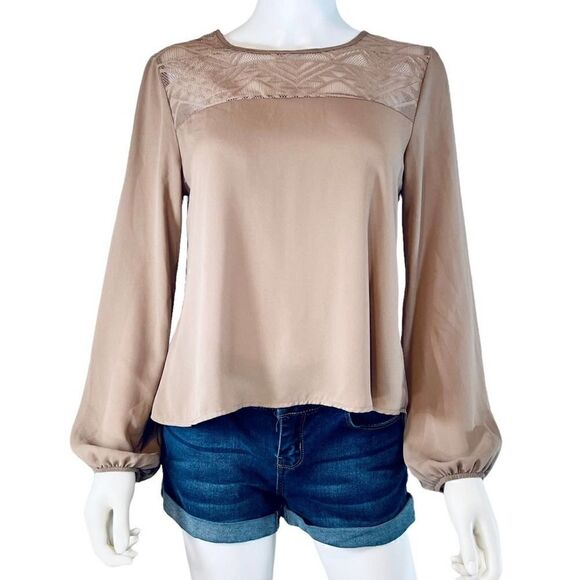 Meraki Long Balloon Sleeve Blouse Brown - Picture 11 of 11
